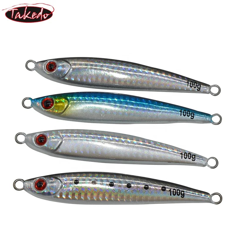 TAKEDO RX14 100g 9.5cm  Luminous Sinking Metal Vibration Lure Fishing  Jigging Lures for Saltwater
