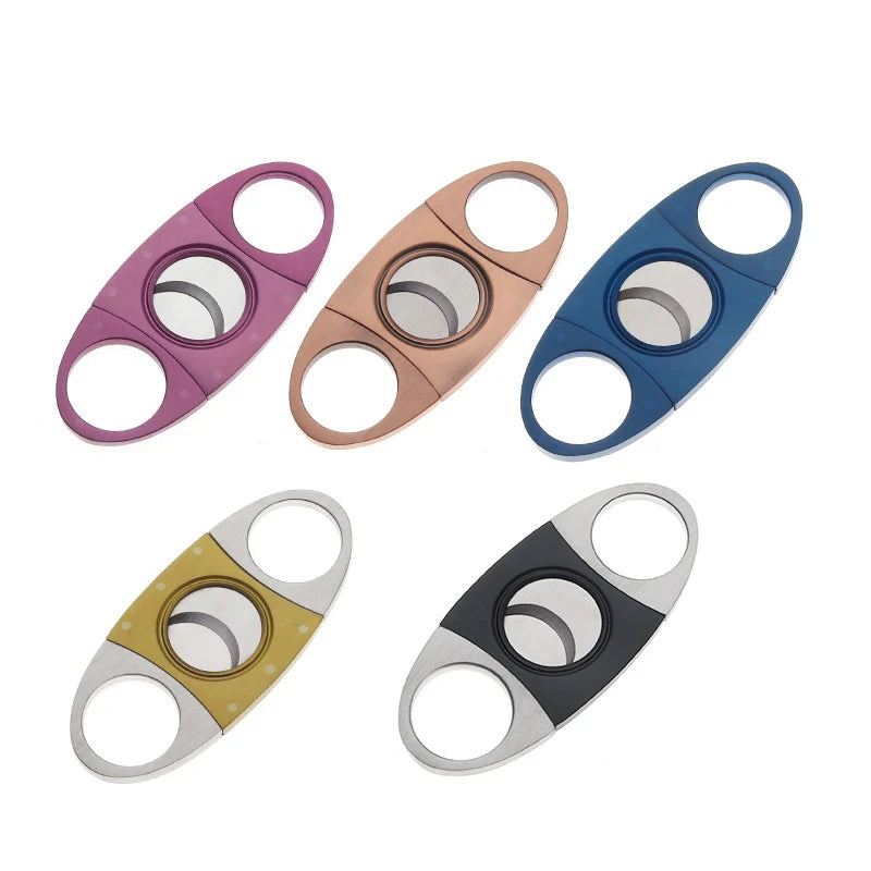 Wholesale Pocket Luxury Custom Logo Sharp Double Blade Stainless Steel Cigar Cutter