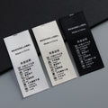 New Garment Garment Shoes Bag Suitcase Tag Clothing Label Custom Clothing Wash Care Label