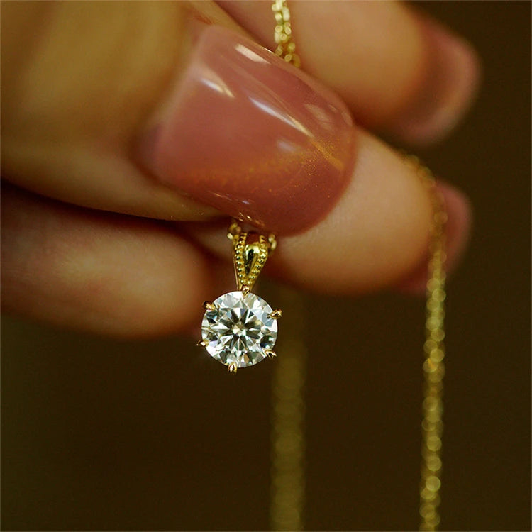 Silver Fine Jewelry Customized Design Moissanite Zircon Stone Pendant Necklace