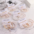 VKME Fashion Women Jewelry Trend Big Hoop Heart Pearl Earrings Set