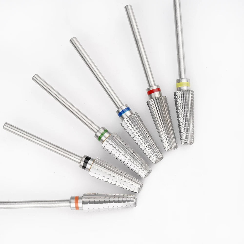 Best Selling Tungsten Carbide Nail Bits Cuticle Clean Manicure Tool Electric Nail Machine 5 in 1 Tapered Nail Drill Bit