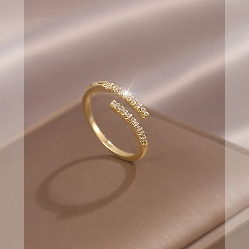 Wholesale 925 Sterling Silver Shiny Zircon Adjustable Rings for Women Fashion Party Wedding Engagement Anniversary Gift