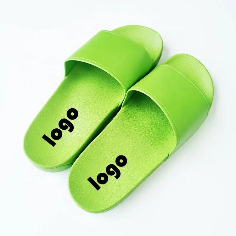 Slip on Slides With Logo Comfortable Low MOQ Outdoor Slides for Women Custom Plain Slides Pvc Slippers for Men With Logo