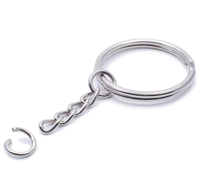 25mm 30mm Metal Light Ring With 4 Chain Opening Ring Key Chain