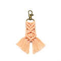 Wholesale Handmade Bag Accessories Rope Tassels Cotton Thread Weave Boho Macrame Keychain