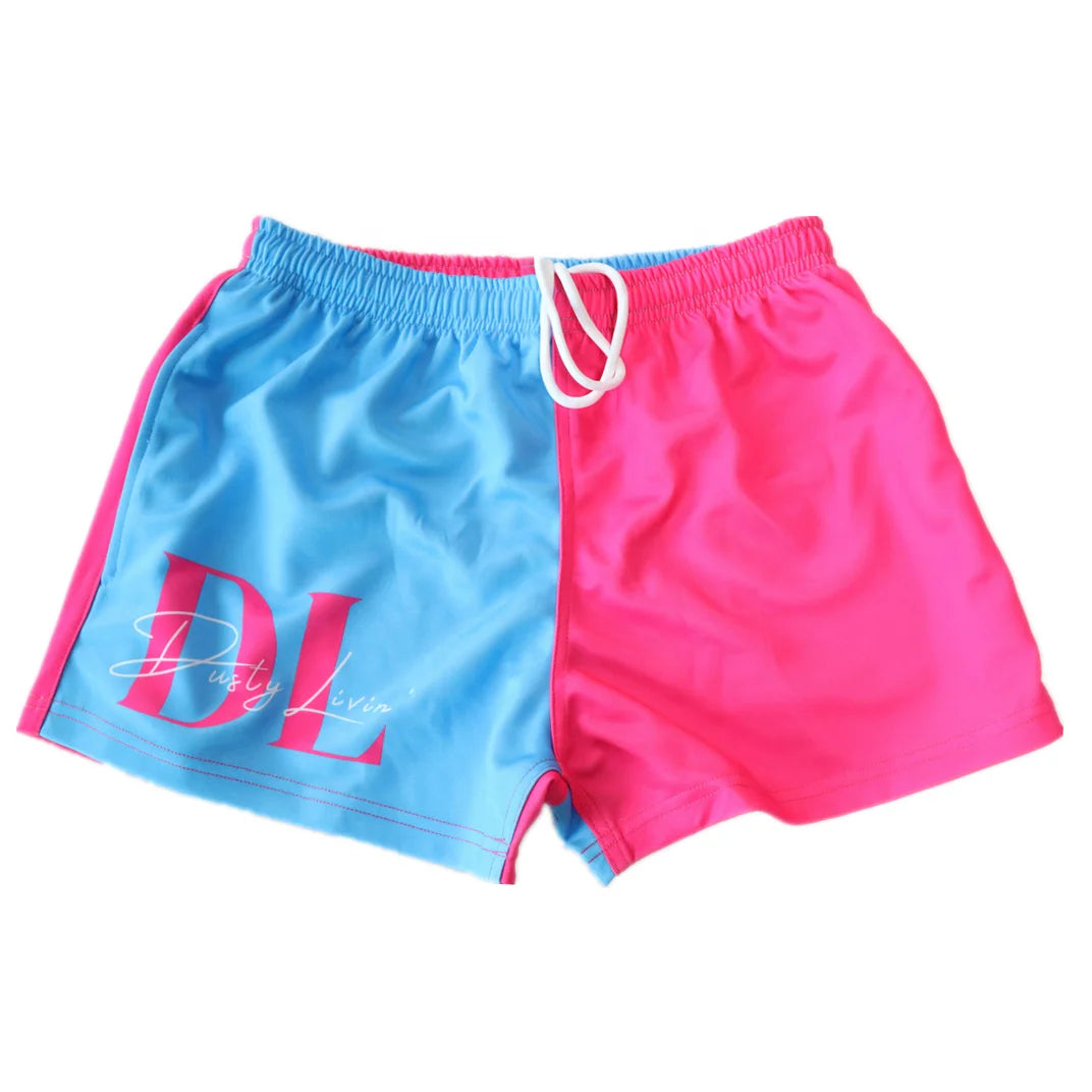 Wholesale Custom Sports Gym Women Team Compression Footy Rugby Shorts Breathable Quick Dry Digital Print Casual Two Tone 100%