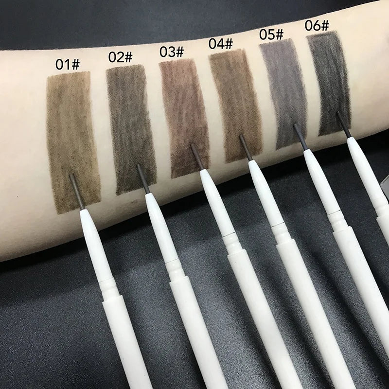 Custom Private Label Mineral Long Lasting Waterproof Eyebrow Pencil for Eye Brow Makeup Telescopic Vegan White Slender Daily Use