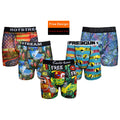 Custom Daily Wear Men's Underwear Polyester Digital Printing 5 Styles Knitted Soft Waist for Men Boxer Brief