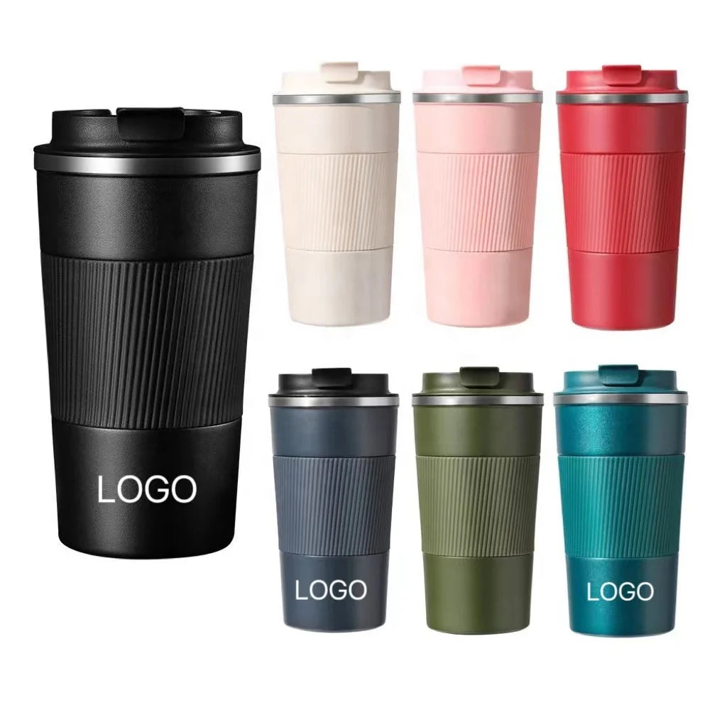 Reusable Leakproof 380ml 510ml Stainless Steel Travel Coffee Mug Double Wall Vacuum Insulated Tumbler Cup with Silicone Sleeve