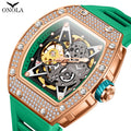 ONOLA Fashion Full Diamond New Watch Broadcast Automatic Mechanical Watch Men's Silicone Waterproof Luxury Personalized Clock