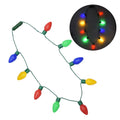Neon-Glo Party Supply Light up Necklace Collar Strap Open Weight Led Christmas Holiday Star Santa Necklace