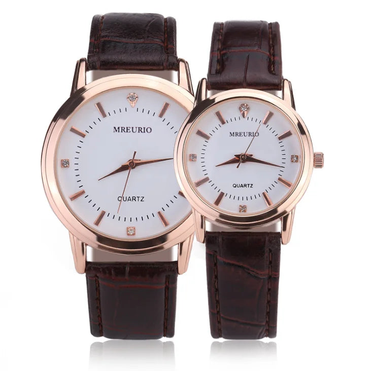 2025 Hip-hop Jewelry Quartz Watch Luxury Leather Band Couple Watches His-and-hers Lover's Watch Set Quartz Watch Leather Belt