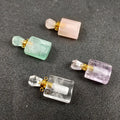 Huiying Diy Precious pendant festival gift hand carved quartz crystal perfume bottle pendant crafts Jeweley