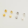 14K Gold Plated Brass Beads for Jewelry Making Round Pattern Spacer Bead Chrysanthemum Lucky Beads