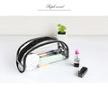 Women Waterproof Zipper Beauty Case Toiletry Bags Travel Half Moon Clear PVC Cosmetic Bag Makeup Bag