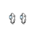 925 Silver Hot Sale Korean Geometric Hoop Earrings Simple Temperament Exquisite Hot Female square Jewelry Gift