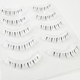 Natural Cruelty-Free Handmade Synthetic Bottom Lashes Clear Band Private Label Wholesaler Lower Eyelash Comic Eye Hybrid Light