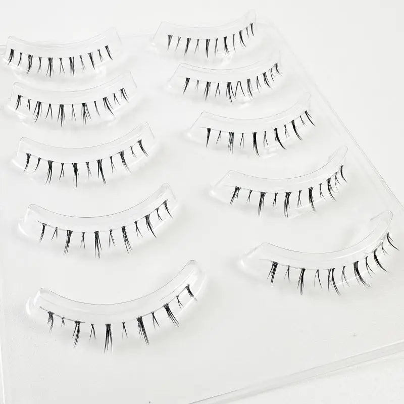 Natural Cruelty-Free Handmade Synthetic Bottom Lashes Clear Band Private Label Wholesaler Lower Eyelash Comic Eye Hybrid Light