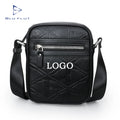 BLUFLUT Custom PU Leather Messenger Bag for Men Small Crossbody Shoulder Embossed Logo Unisex Fashion Style Spring Summer