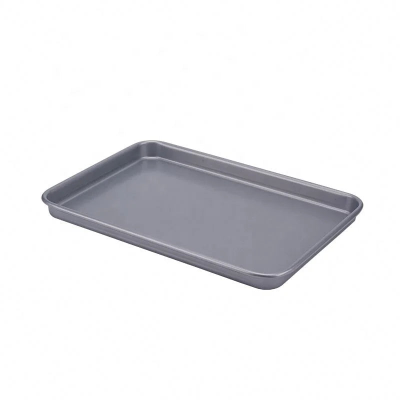 Factory Direct Supply Rectangular Shaped Baking Pan 0.8mm Thickened Carbon Steel Baking Tray Non-stick Biscuit Pan