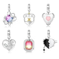 Y2K Style Charm 925 Sterling Silver Heart-shaped Lock with Zirconia Ring Pendant for Women Charm Bracelet Necklace Jewelry Gift