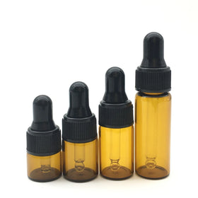 1ml 2ml 3ml 5ml Amber Dropper Mini Glass Bottle Essential Oil Display Vial Small Serum Perfume Brown Sample Container
