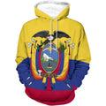 Fitspi Wholesale Custom 3d Printed Country Ecuador Flag Unisex Pullover Sweatshirt Fashion Autumn Winter Casual Hoodies