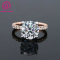 14k White Gold with Rose Gold 4 Carat Moissanite Wedding Ring for Women Elegant & Stylish