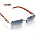 CANGO Wholesale Custom Logo Sunglasses - UV400 UV Protection Vintage Rimless Rectangle PC Eyewear for Men