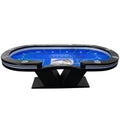 YH Casino Quality Waterproof Oval Texas Poker Table Top V Shaped Legs MDF/Wood/Metal/Stainless Steel 120kg/150kg Gambling