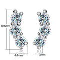 3mm Moissanite Diamond Stud Caterpillar Earring for Women 925 Sterling Silver White Gold Plate Eternity Wedding Fine Jewelry
