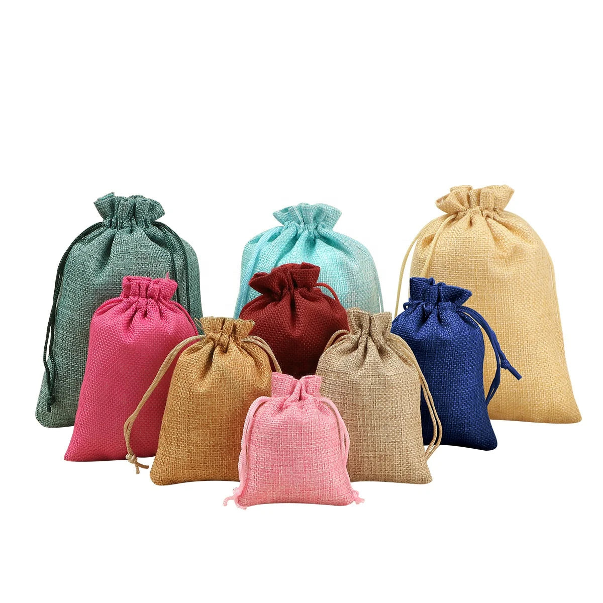 Wholesale Personalized Small Fabric Jewelry Gift Bag Drawstring Gunny Sack Bags for Kids Handmade & Durable Recyclable