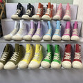 Vintage Design Women  Men Shoes Thick Shoe Lace Fashion High Top Leather Casual Women Flat Boots