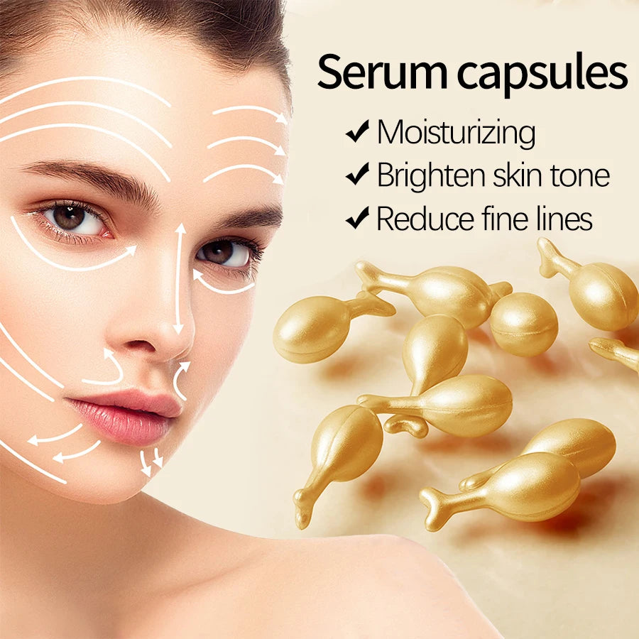 OEM Skincare Manufacturer Fine Vitamin E Canti Wrinkle Smooth Moisturizing Facial Capsule Serum for Face