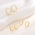 Wholesale Hoops 925 Sterling Silver Smooth Round Earrings Huggies Fine Jewelry Gold Plated Vermeil Hypoallergenic for Women Girl