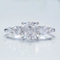 Luxury  Emerald Cut Cushion Moissanite Rings VVS 2CT 8mm Big Diamond Wedding S925 Sterling Silver for Women Engagement Jewelry