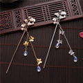 Fashion Pearl Tassel Butterfly Hair Stick Direct Plate Hairpin White Bridal Headdress Hair Fork Jewelry Ornaments Chinese