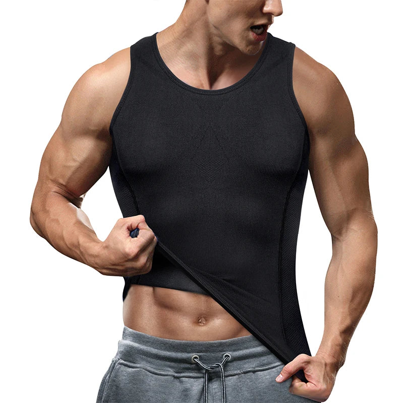 Molutan Slimming Body Shaper Tank Top Tummy Control Vest Compression Undershirts Men Slimming Vest Body Shaper Slim Chest