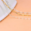 Wholesales Gold Plated Chains for Jewelry Making Accessories 925 Sterling Silver Paper Clip Link Chain