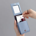 Fashion PU Leather Lipstick Holder Box Women Travel Makeup Case Portable Lipstick Storage Bag With Mirror