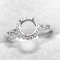 Sterling Silver 5mm/6mm/7mm/8mm Semi Mount Ring Frame Empty Blank Support Setting S925 Base Without Center Stone for Inlay DIY