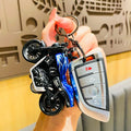 Mini Harley Motor Keychain Simulation Iron Riding Motorcycle Pull Alloy Keychain