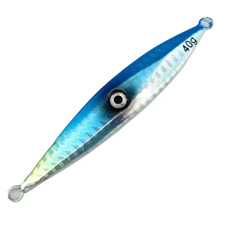 14# 80G Slow Metal Jig Fishing Lure Casting Metal Fishing Bait Holographic Saltwater Lures Artificial Fake Fish