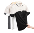 Men's Summer Half-Sleeved for POLO Shirt Ice Silk Thin Lapel Short-Sleeved T-Shirt Casual Business Fashion Knitted Clothes Solid