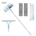 Hot Selling CQT Icy White Extendable Aluminum Plastic Window Glass Squeegee Wiper Scrubber Telescopic Cleaning Pole