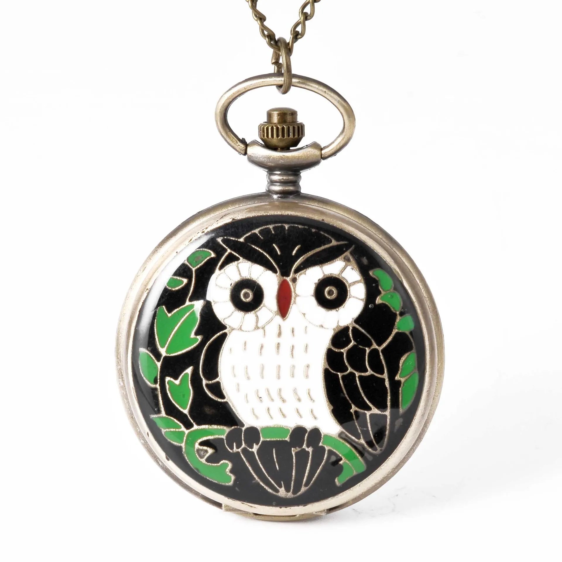 Eagle Pendant Enamel Pocket Watches Owl Quartz Watch Pocket Watches