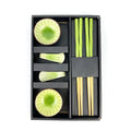 Elegance Design Eco-Friendly Ice Crack Porcelain Sushi Tableware Gift Box Set Includes Saucer Dish Chopsticks Chopsticks Rest