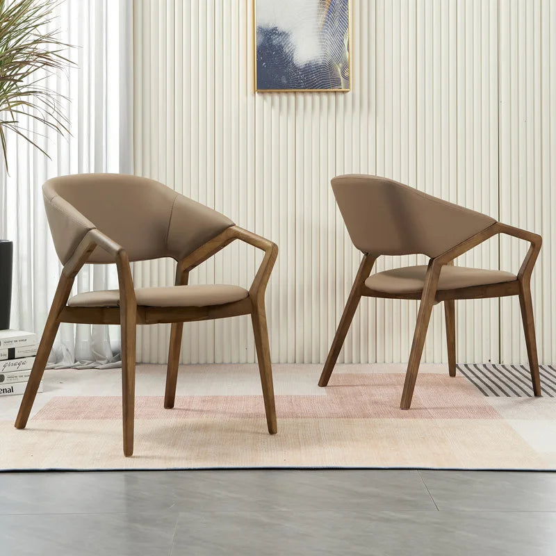 Italian Minimalist Solid Wood Dining Chair Home Chair Wholesale Designer With Armrest Back Chair