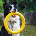 Durable Eco-Friendly PVC Dog Chew Toy Camouflage Pattern Classic Style Teeth Grinding Entertainment Pull Ring One Size Model